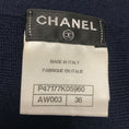 Load image into Gallery viewer, Chanel Navy Blue Pleated Wool and Cashmere Knit Skirt with CC Logo Globe Plate