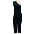 Load image into Gallery viewer, Stella McCartney Black One Shoulder Snake Embossed Jumpsuit