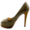 Load image into Gallery viewer, Christian Louboutin Taupe Patent Peniche Peep Toe Pumps