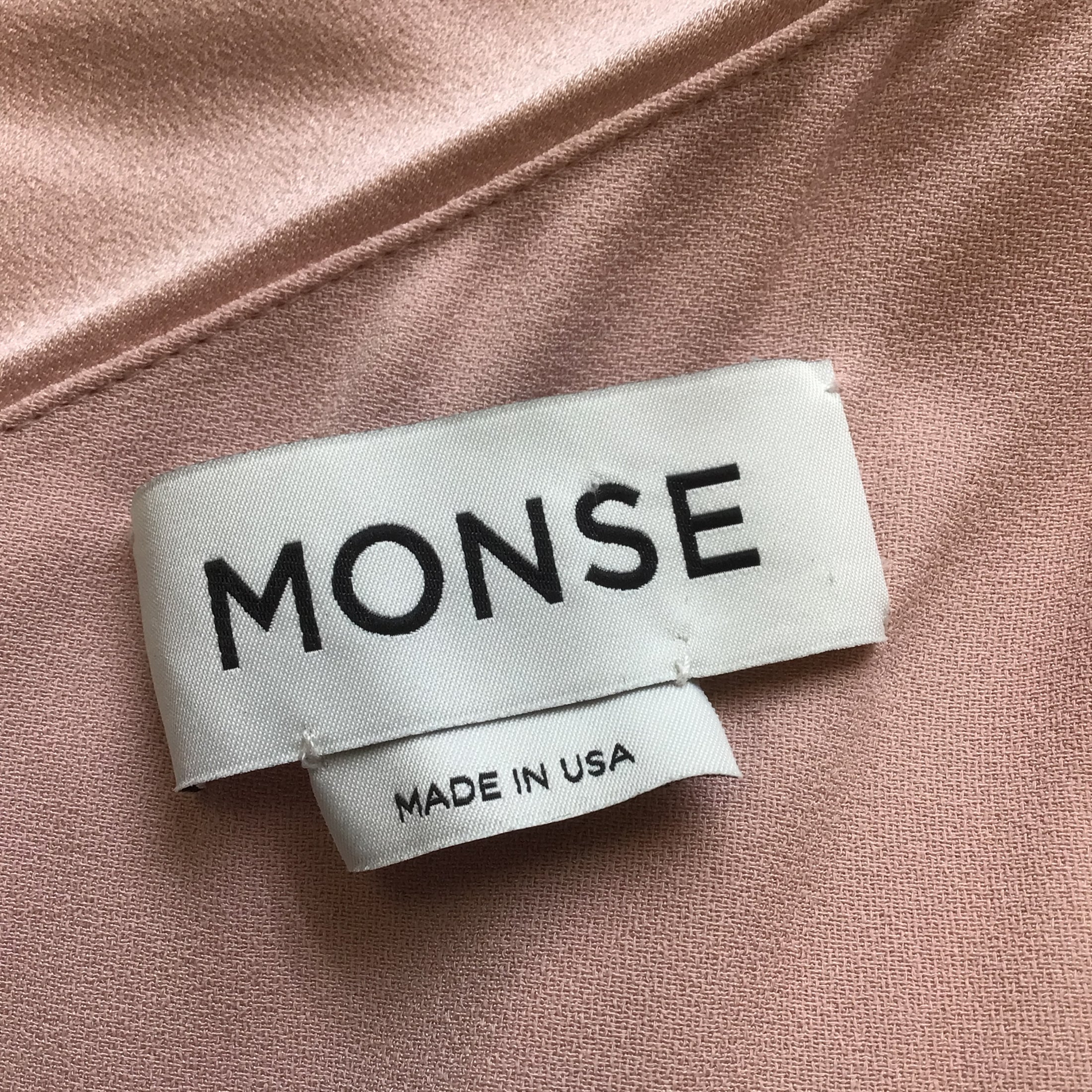 Monse Blush Pink One Shoulder Satin Midi Dress