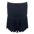 Load image into Gallery viewer, Chanel Navy Blue Pleated Wool and Cashmere Knit Skirt with CC Logo Globe Plate