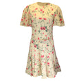 Load image into Gallery viewer, Michael Kors Collection Nude / Rosewood Belted Floral Printed Crepe Dress
