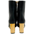 Load image into Gallery viewer, Chloe Black Leather Rebecca Boots with Gold Wedge Heel