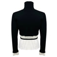 Load image into Gallery viewer, Elisabetta Franchi Black / White Viscose Knit Turtleneck Sweater Top with Cotton Poplin Hem and Belt