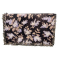 Load image into Gallery viewer, Zimmermann Black Lavender Floral Embellished Envelope Clutch
