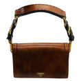 Load image into Gallery viewer, Prada Rare Brown Antik Calf Soun Cuoio Ebano Calfskin Leather Shoulder Bag with Logo Plaque