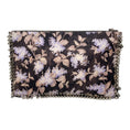 Load image into Gallery viewer, Zimmermann Black Lavender Floral Embellished Envelope Clutch