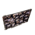 Load image into Gallery viewer, Zimmermann Black Lavender Floral Embellished Envelope Clutch