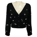 Load image into Gallery viewer, Simkhai Black Crystal Embellished Wool and Cashmere Knit Cardigan Sweater