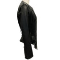 Load image into Gallery viewer, Nour Hammour Black Leather Fringe Jacket