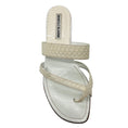 Load image into Gallery viewer, Manolo Blahnik White Python Skin Leather Flat Slide Sandals