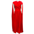 Load image into Gallery viewer, Costarellos Red Seva Gathered Silk Georgette Gown / Formal Dress