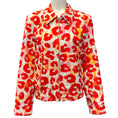 Load image into Gallery viewer, Marni Red Leopard Denim Zip Jacket