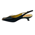 Load image into Gallery viewer, Miu Miu Black / Beige / Tan / Grey Petal Detail Leather Low Heel Slingback Pumps
