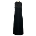 Load image into Gallery viewer, St. John Black Rhinestone Embellished Collar Sleeveless Stretch Knit Maxi Dress