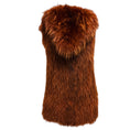 Load image into Gallery viewer, Meteo by Yves Salomon Burnt Orange Raccoon Fur Vest with Hood