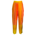 Load image into Gallery viewer, Partow Orange / Yellow Rio Pintucked Silk Twill Straight Leg Trousers / Pants