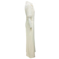 Load image into Gallery viewer, Elie Saab Ivory / Gold Hardware Short Sleeved Crepe Jumpsuit