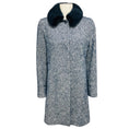 Load image into Gallery viewer, Amina Rubinacci Blue / White Wool and Alpaca Tweed Coat with Mink Fur Collar
