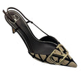 Load image into Gallery viewer, Valentino Beige / Black / Brown Tricolor VLogo Iconographe Slingback Pumps