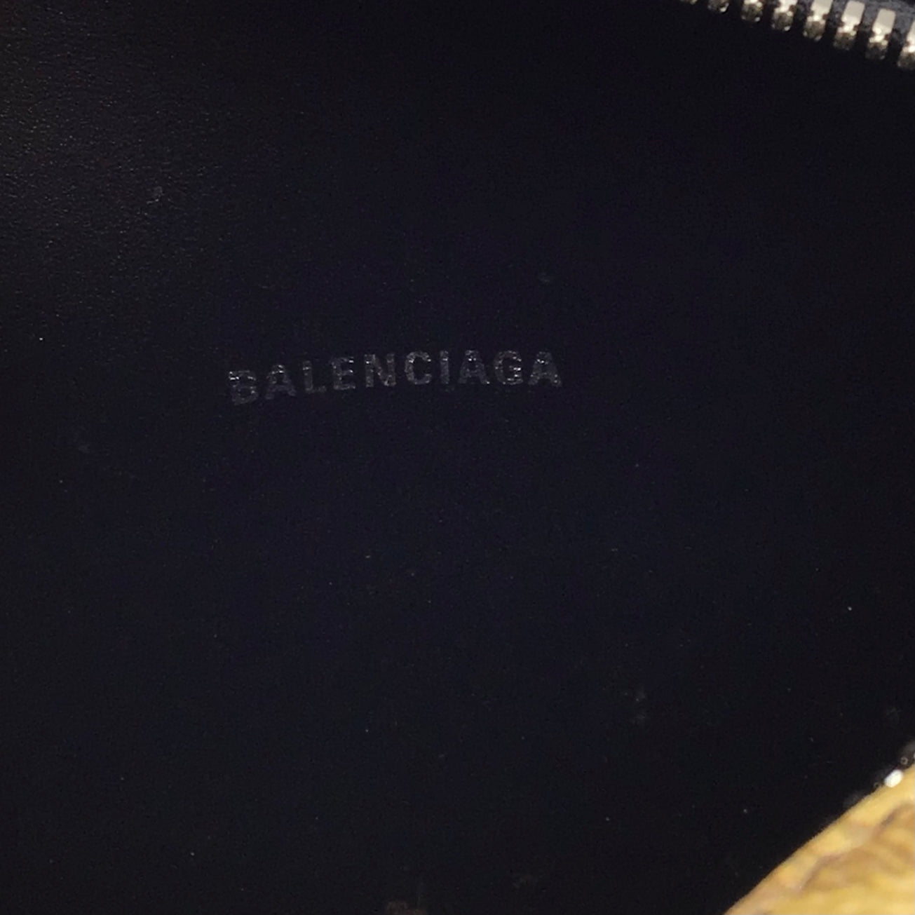 Balenciaga Tan / Black Leopard Printed Small Camera Handbag
