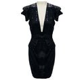 Load image into Gallery viewer, Haney Black Short Sleeved Sequined Cocktail Dress