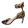 Load image into Gallery viewer, Sophia Webster Tan / Brown / Black Leopard Printed Calf Hair Ankle Strap Sandals
