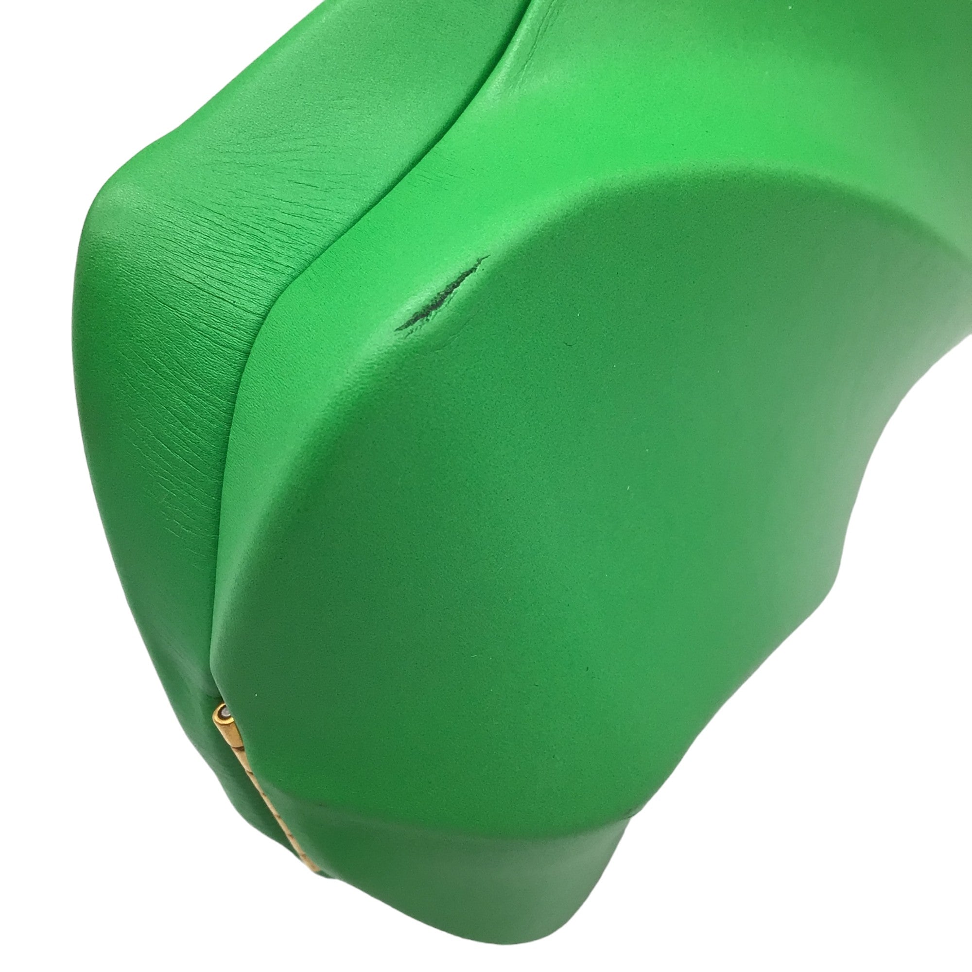 Bottega Veneta Green Leather Whirl Clutch Bag