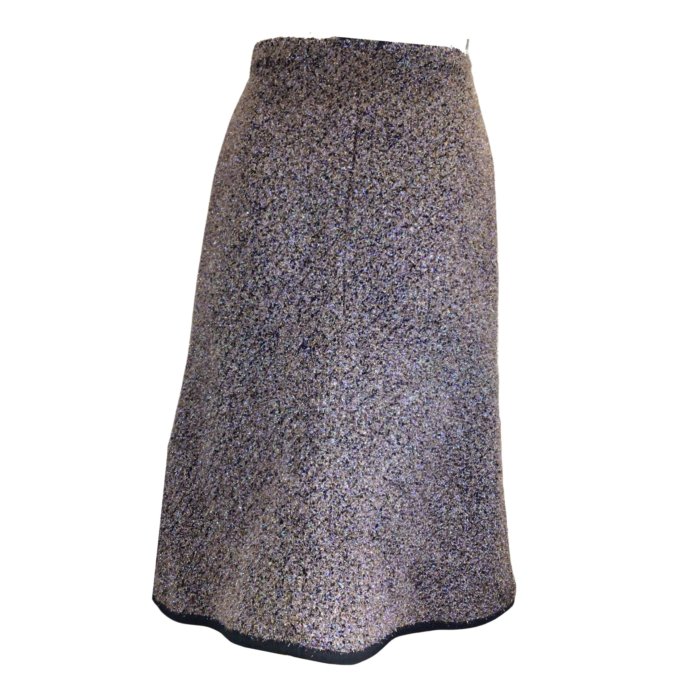 Oscar de la Renta Purple Multi Metallic Skirt