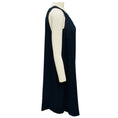 Load image into Gallery viewer, Akris Navy Blue Sleeveless Square Neck Chiffon Mini Shift Dress