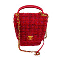 Load image into Gallery viewer, Chanel Red / Purple Multi 2023 Tweed Mini Flap Handle Bag