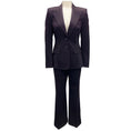 Load image into Gallery viewer, Escada Aubergine Striped Jacket and Pants Suit Set