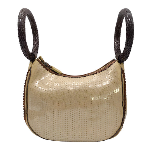 Tod's Ivory Sequined Double Top Handle Mini Evening Bag