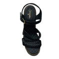 Load image into Gallery viewer, Chanel Black Quilted Leather Platform Sandals with Braided Straps and Gold Chain Trim