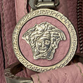 Load image into Gallery viewer, Versace Light Pink Zipper Detail Grained Leather Shoulder Bag with Braided Trim and Medusa Medallion Coins