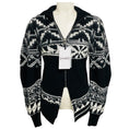 Load image into Gallery viewer, Nude Black / Off White Zip Front Nordic Cardigan Sweater