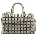Load image into Gallery viewer, Victoria Beckham White Leather Quincy Laser Cut Satchel
