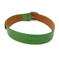 Load image into Gallery viewer, Ralph Lauren Green / Silver Lock Charm Wide Alligator Skin Leather Belt
