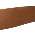 Load image into Gallery viewer, Ralph Lauren Green / Silver Lock Charm Wide Alligator Skin Leather Belt