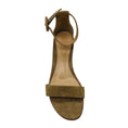 Load image into Gallery viewer, Gianvito Rossi Beige / Gold Studded Suede Ankle Strap Flat Sandals