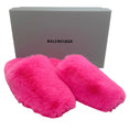 Load image into Gallery viewer, Balenciaga Fluo Pink Faux Fur Teddy Mules
