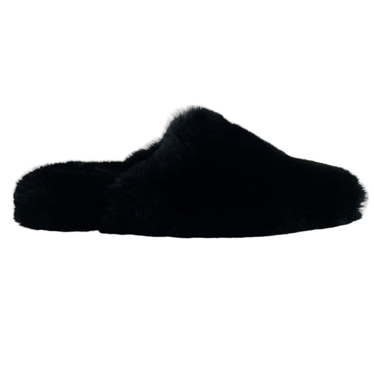 Balenciaga Black Faux Fur Teddy Mules
