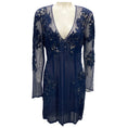 Load image into Gallery viewer, Roberto Cavalli Navy Bead and Sequin Embellished Lace Cocktail Dress