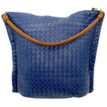 Load image into Gallery viewer, Bottega Veneta Blue Intrecciato Leather Shoulder Bag