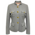 Load image into Gallery viewer, Escada Open Grey Bellis Stretch Jersey Jacket with Gold Logo Buttons