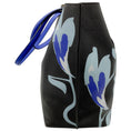 Load image into Gallery viewer, Tod's Brown / Cobalt Blue Floral Motif Tote