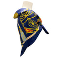 Load image into Gallery viewer, Hermes Navy Blue Multi Les Muserolles Print Square Silk Twill Scarf