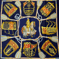 Load image into Gallery viewer, Hermes Navy Blue Multi Les Muserolles Print Square Silk Twill Scarf