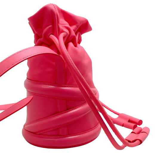 Alexander McQueen Neon Pink Soft Curve Drawstring Bag