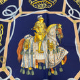 Load image into Gallery viewer, Hermes Navy Blue Multi Les Muserolles Print Square Silk Twill Scarf